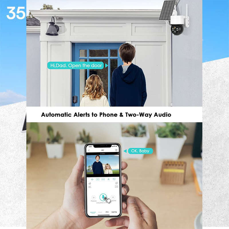 Wifi Solar Camera Outdoor Night Vision Ip Camera Pir Human Detection