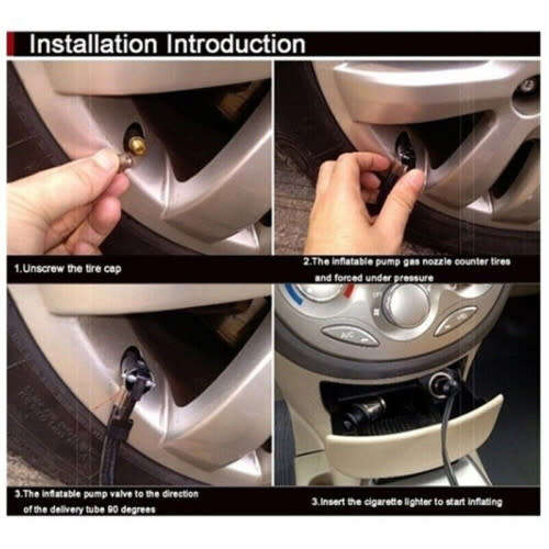 12V 250 PSI Portable Electric Air Compressor Car Wheel Inflator