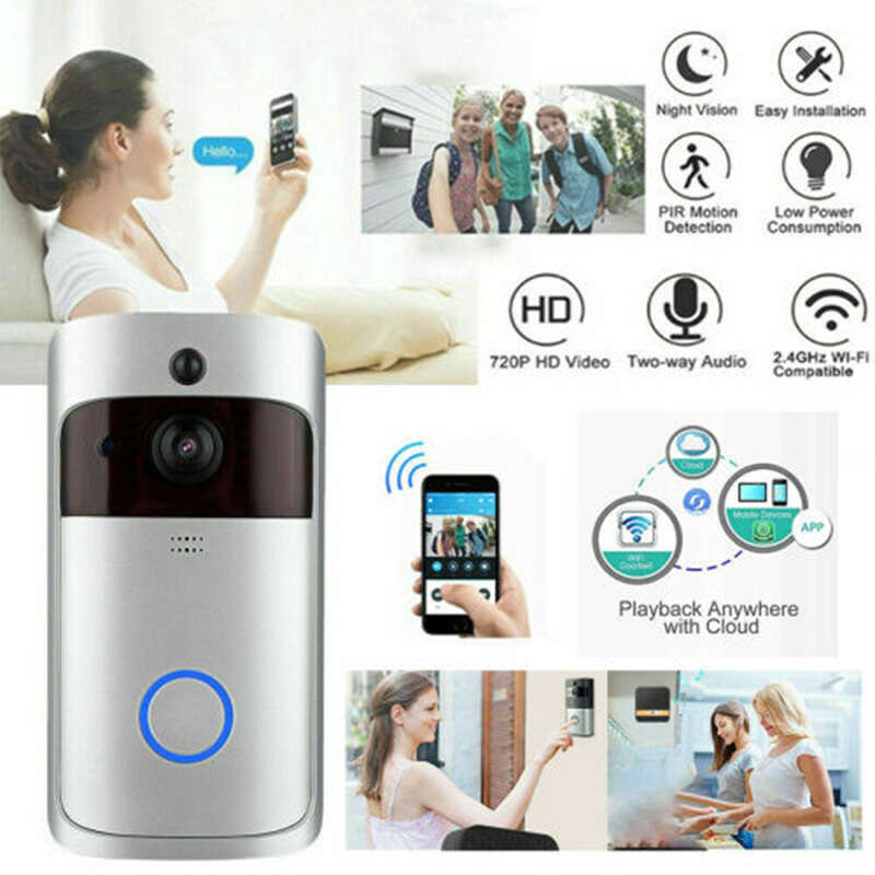 Wireless Wifi Video Smart Doorbell Video Ring Intercom Camera with Night Vision Home Security