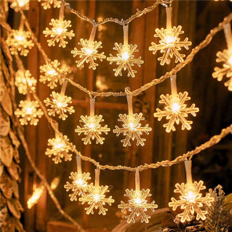 Snowflake String Lights Warm White 5M Suitable For Christmas Party Decoration Atmosphere