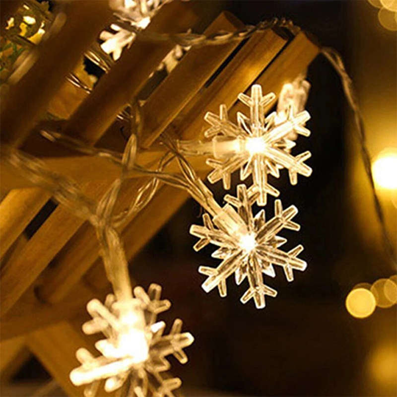 Snowflake String Lights Warm White 5M Suitable For Christmas Party Decoration Atmosphere