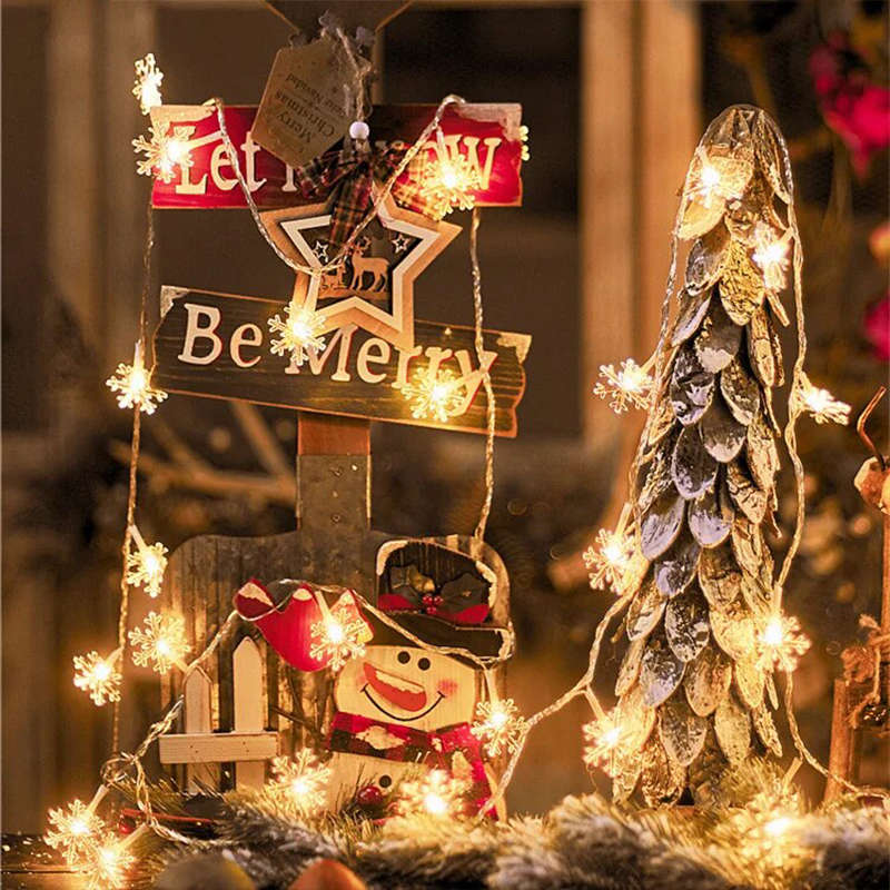 Snowflake String Lights Warm White 5M Suitable For Christmas Party Decoration Atmosphere