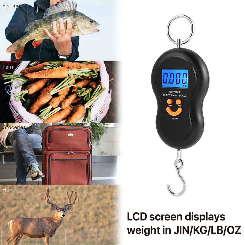 Portable Electronic Hook Scale 50kg/10g Digital Lcd Display Weight