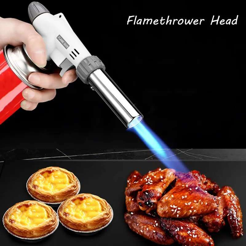 Metal Flame Gun Welding Gas Lighter Heating Ignition Kitchen Butane Camping Portable