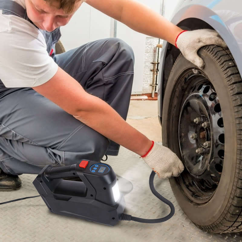12V Car Tire Air Pump Air Compressor With Led Light