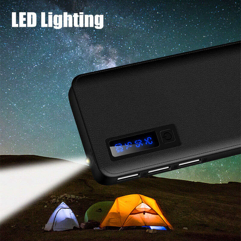 Mobile Power Supply External 3 Usb Portable 20000mah With Led Light