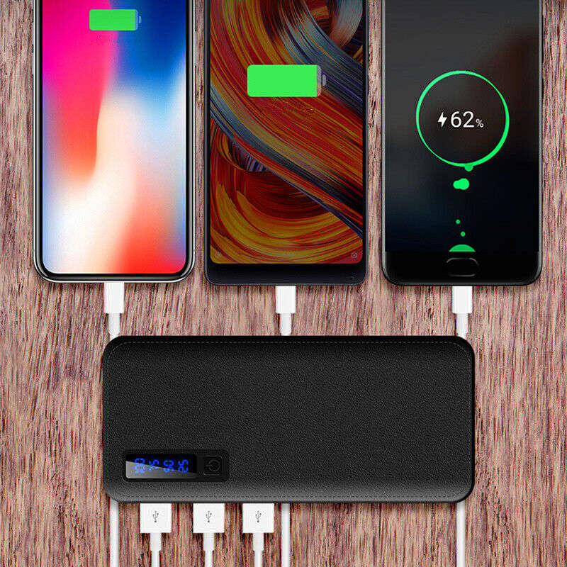 Mobile Power Supply External 3 Usb Portable 20000mah With Led Light