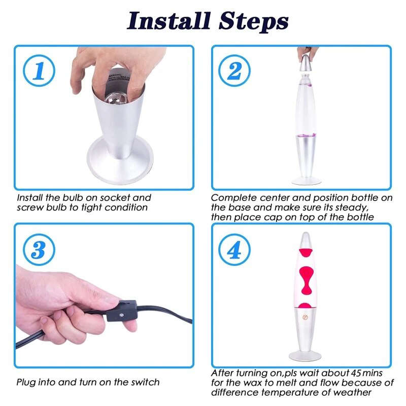 Personalized Colored Lava Lamp Aluminum Base Small Lava Lamp