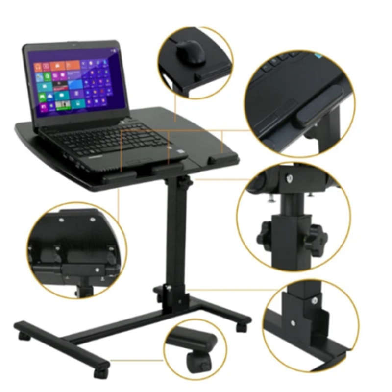 Laptop Cart Table Height Rolling Adjustable Desk