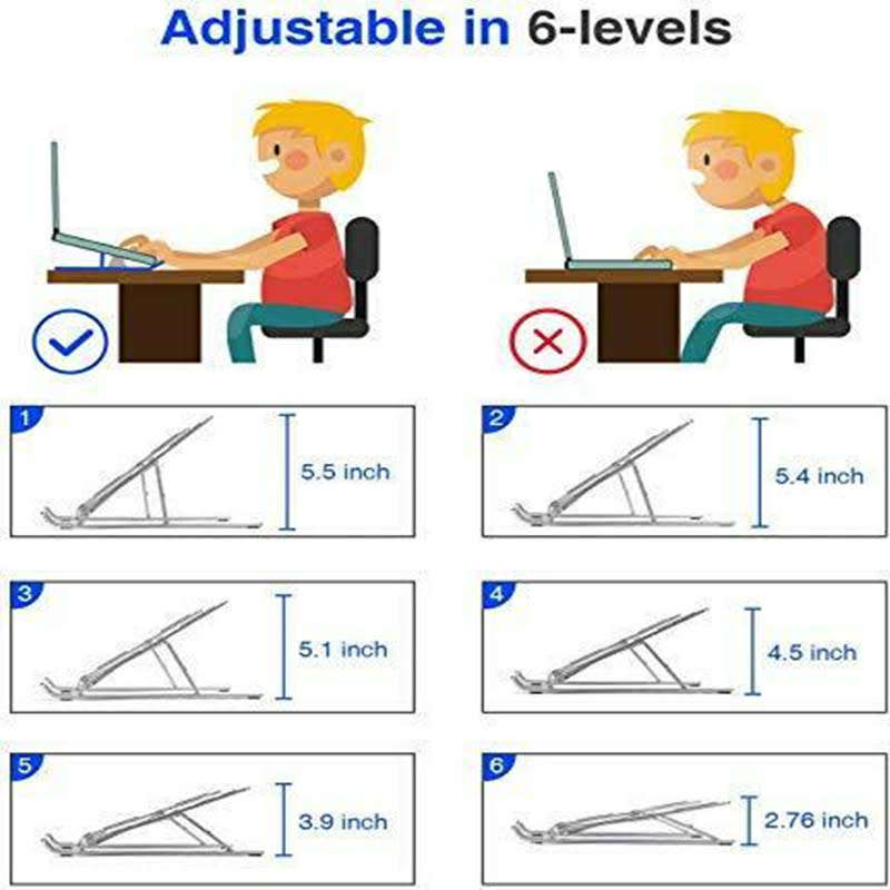 Laptop Tablet Aluminum Stand With Adjustable Angle