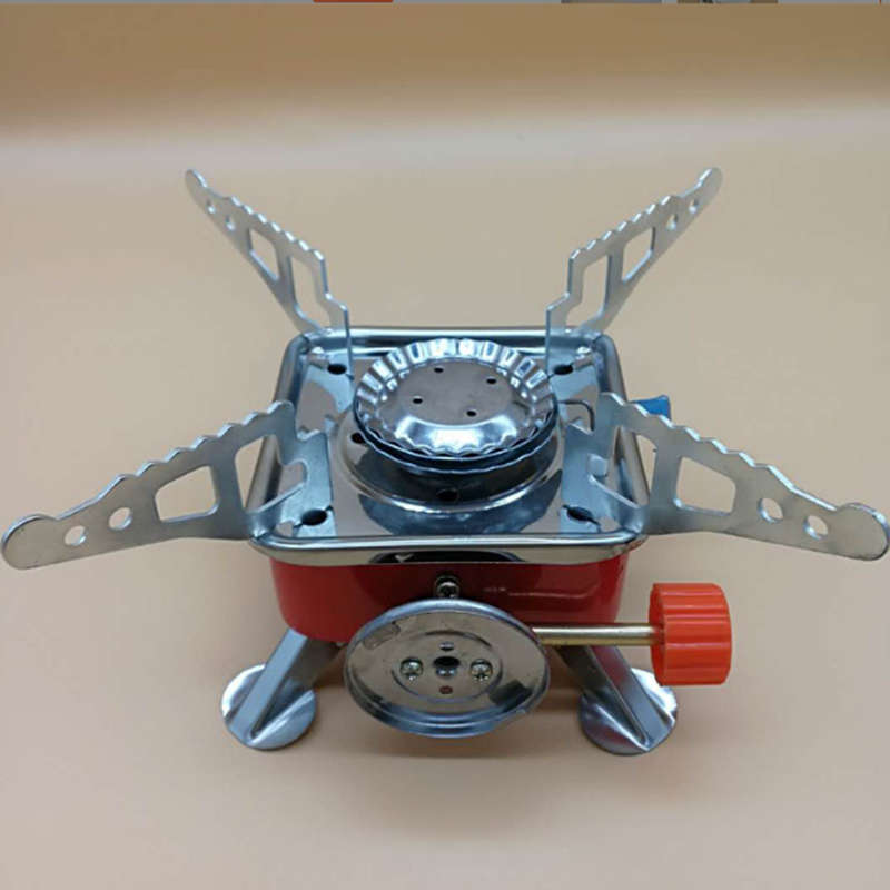 Convenient Camping Square Stove Gas Butane Burner Meal Folding Stove