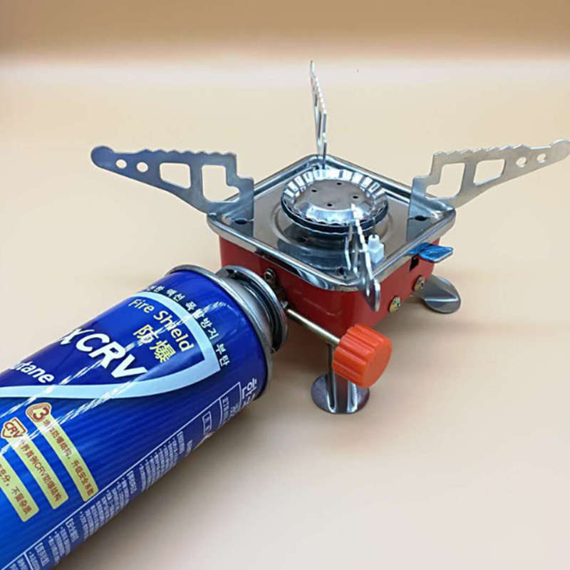 Convenient Camping Square Stove Gas Butane Burner Meal Folding Stove