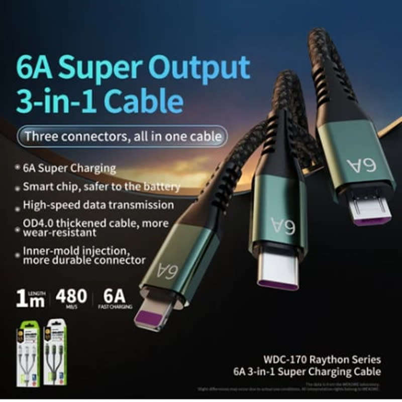 6A 3-In-1 Usb Charging Cable