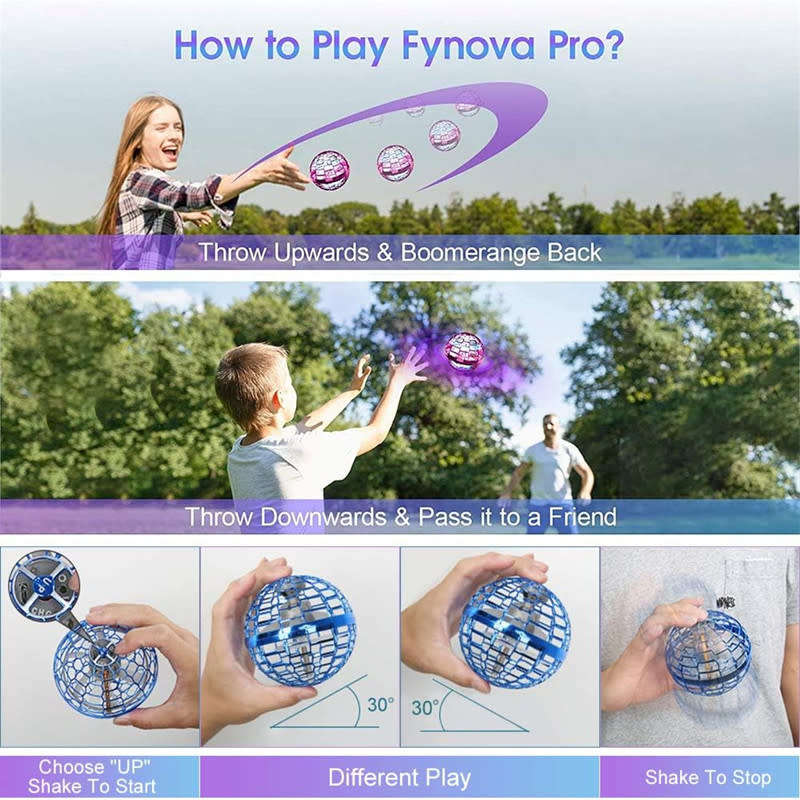 3 Color Mini Flying Ball Toy Ball Belt 360 Flying Hover UFO