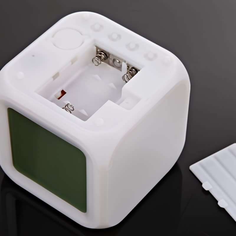 Digital Luminous Alarm Clock Colorful Lights Display Time Date Temperature
