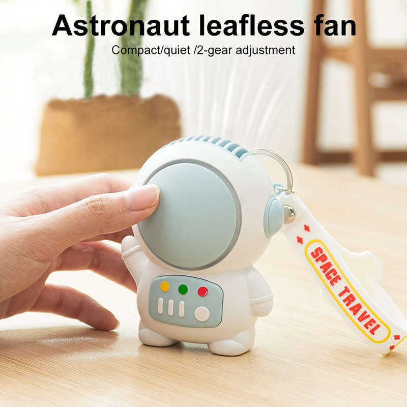 Mini Portable Astronaut Fan with Keychain Cute Toy USB Rechargeable