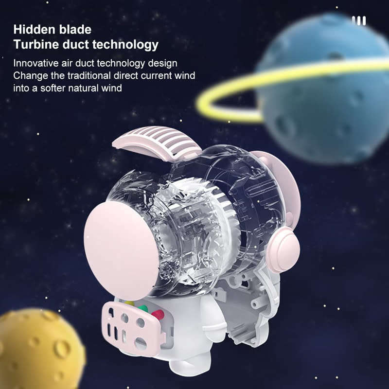 Mini Portable Astronaut Fan with Keychain Cute Toy USB Rechargeable