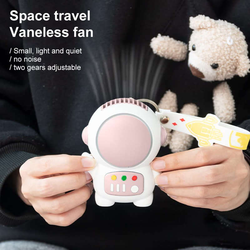 Mini Portable Astronaut Fan with Keychain Cute Toy USB Rechargeable