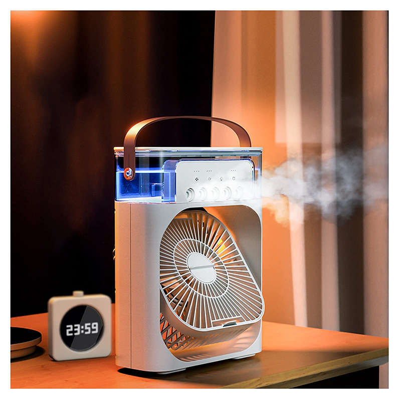Mini Evaporative Cooler Mist Fan Usb 5 Mist Hole Nozzles 600ml Water Reservoir