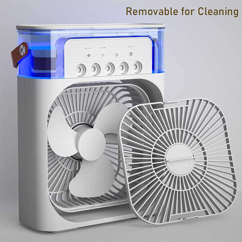 Mini Evaporative Cooler Mist Fan Usb 5 Mist Hole Nozzles 600ml Water Reservoir