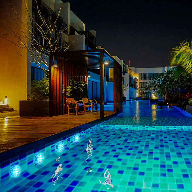 Submersible 10 LED RGB Pool Multi-Purpose Wedding Party Outdoor Aquarium Lighting + Remote Control