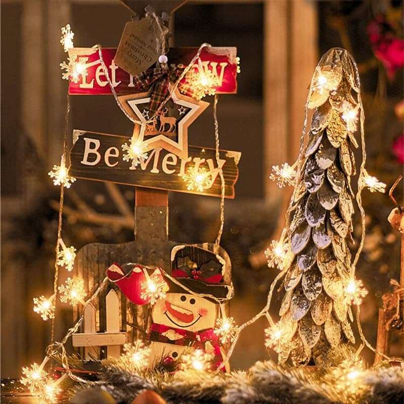 Snowflake String Lights White And Warm White 5M Suitable For Christmas Party Decoration Atmosphere
