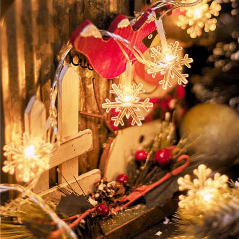 Snowflake String Lights White And Warm White 5M Suitable For Christmas Party Decoration Atmosphere