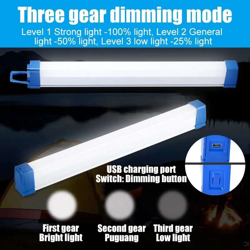 Led Magnetic Portable Lithium Battery Light Usb Rechargeable 50Cm