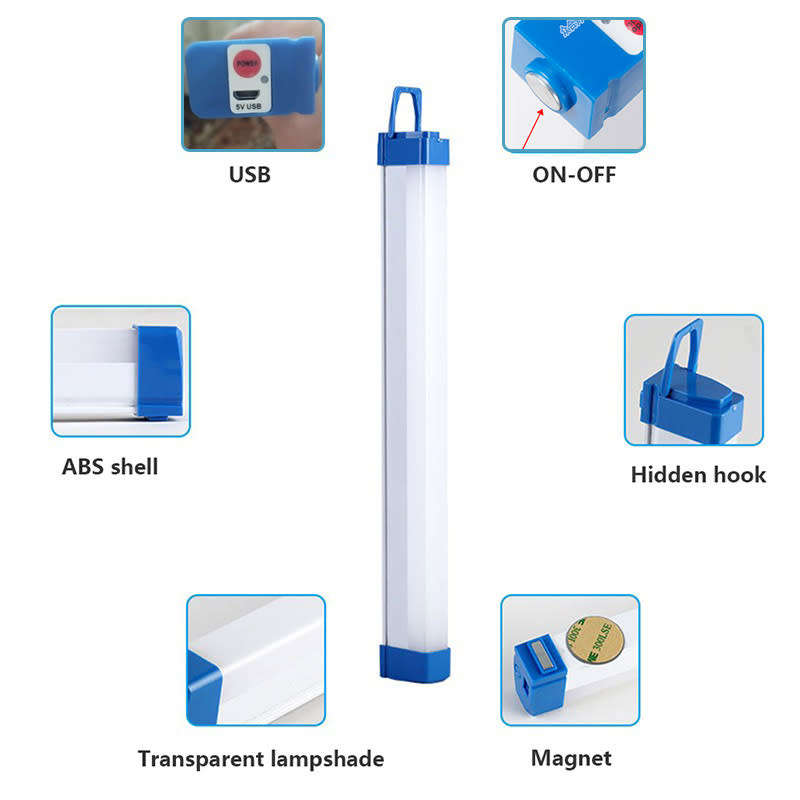 Led Magnetic Portable Lithium Battery Light Usb Rechargeable 50Cm