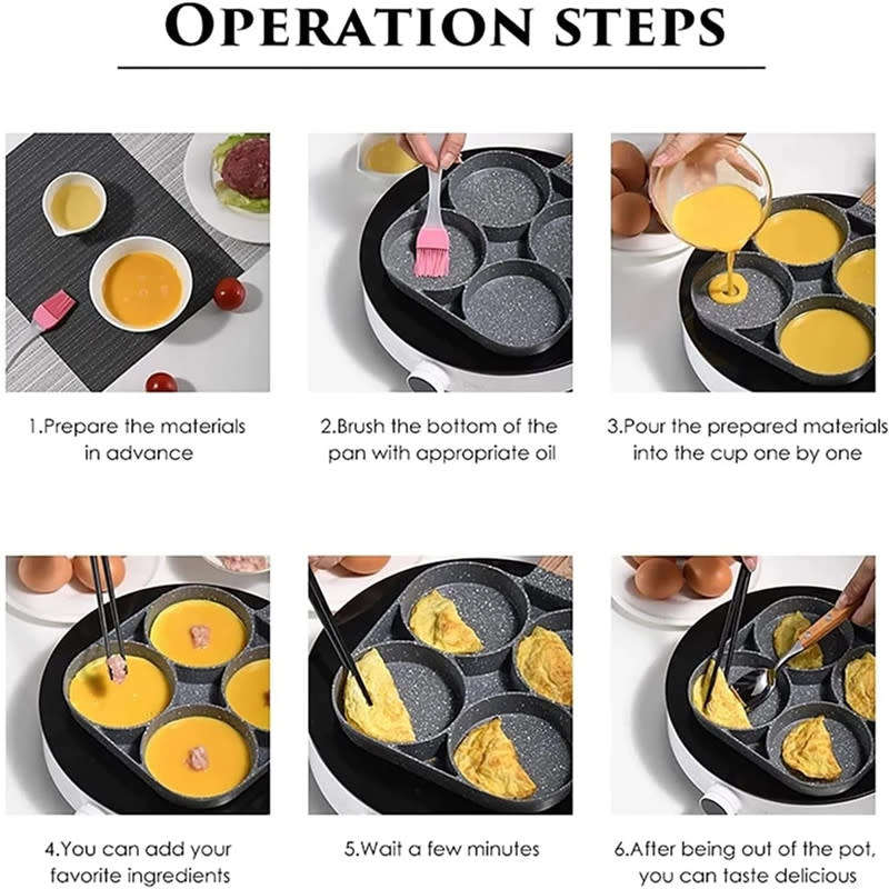 Multifunctional Four-Hole Pan Suitable For Pancakes Burgers Eggs Pancakes