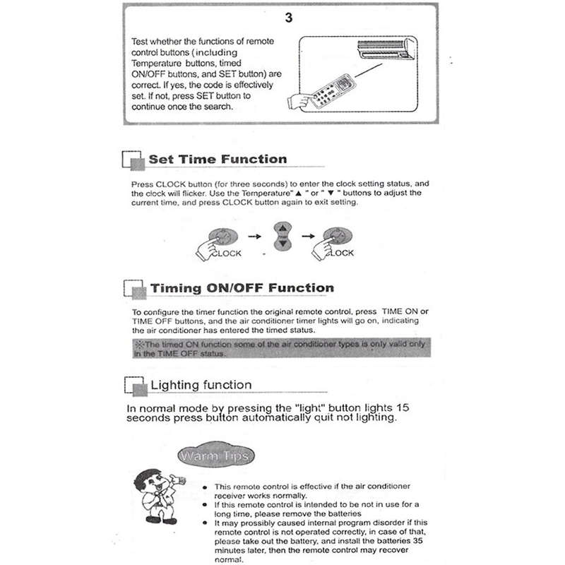 Portable Smart Air Conditioner Remote Control Universal For Most Low Power Air Conditioner Remotes