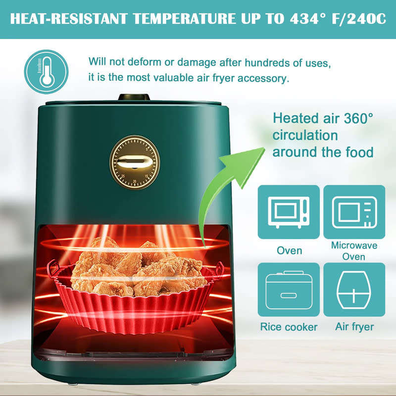 Air Fryer Pad Silicone Basket Reusable Replacement Oven Accessories Fryer For Kitchen Oven Cookware