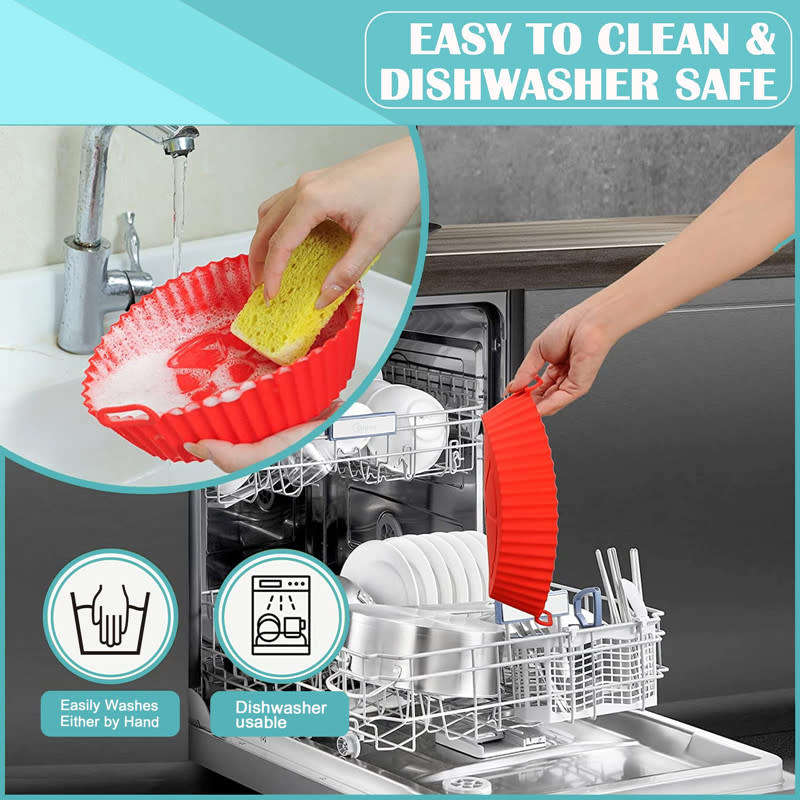 Air Fryer Pad Silicone Basket Reusable Replacement Oven Accessories Fryer For Kitchen Oven Cookware