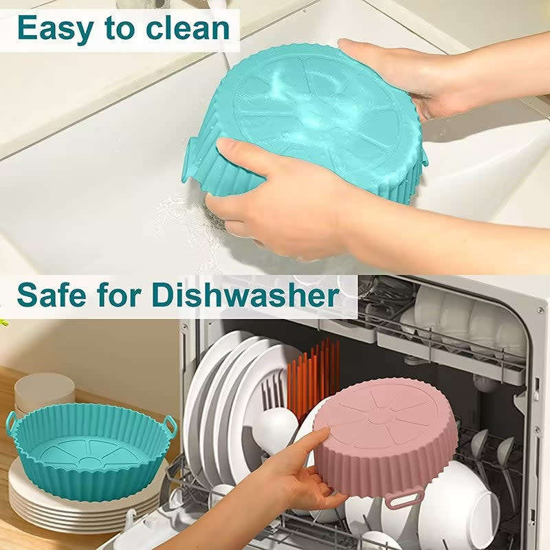 Air Fryer Pad Silicone Basket Reusable Replacement Oven Accessories Fryer For Kitchen Oven Cookware