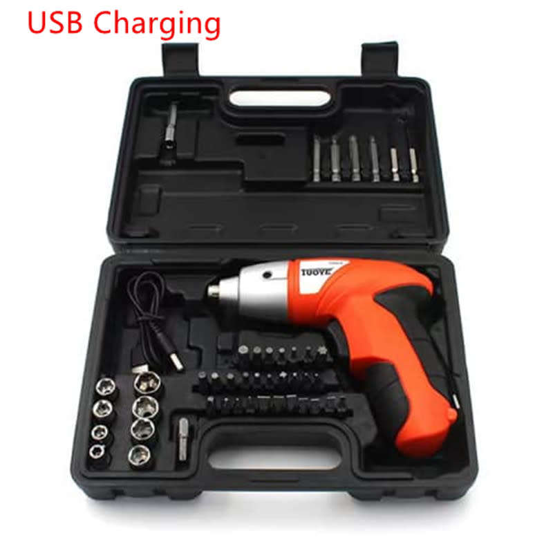 Convenient Household Electric Drill Repair Tool Set USB Cable Rechargeable