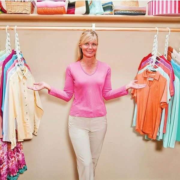 Convenient 8-Pack Triple Closet Space Hangers