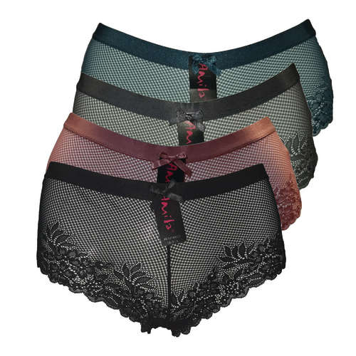 4 Pack Ladies Lace Panties L