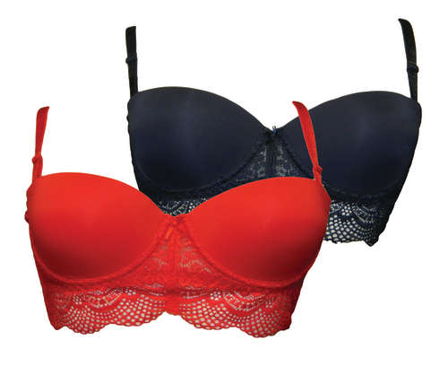 2 Pack Longline Lace Bra 36C