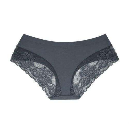 Pack of 2 Amila Silky Seamless Lace Underwear - Grey and Pink