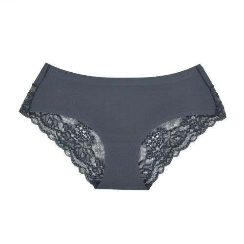 Pack of 2 Amila Silky Seamless Lace Underwear - Grey and Pink