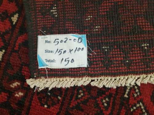 Red Afghan Handmade Carpet 150 X 100 cm