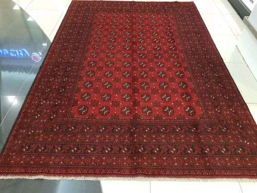 Red Afghan Handmade Carpet 300 x 200 cm