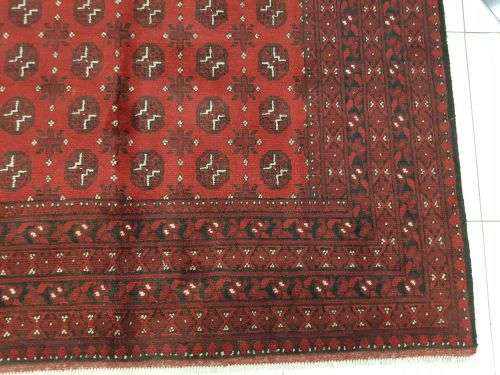Red Afghan Handmade Carpet 300 x 200 cm