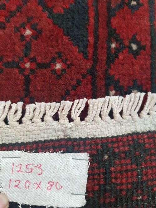 RED AFGHAN HANDMADE CARPET 120 x 80 CM