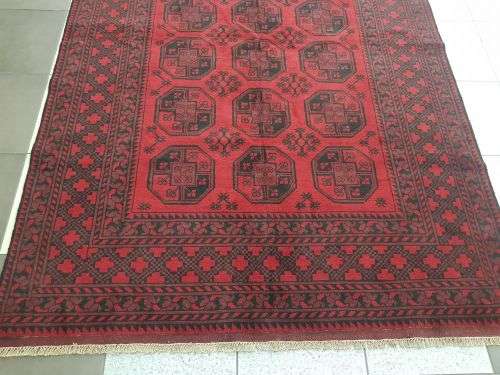 RED AFGHAN HANDMADE CARPET 300 X 200 CM