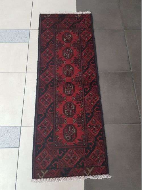 RED AFGHAN RUNNER 150 X 50 cm