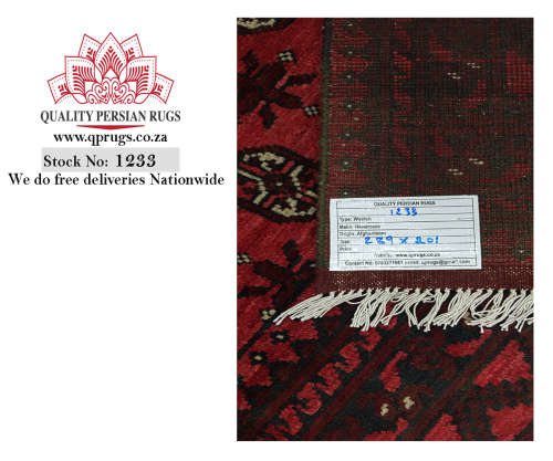 Beautiful RED AFGHAN CARPET 289 X 201  cm
