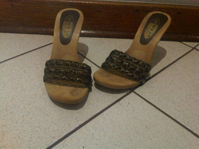 Brown and wood sandal from truworths inwear size 37