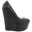 PLUM black lizzie sparkly wedge, size 4, BRAND NEW