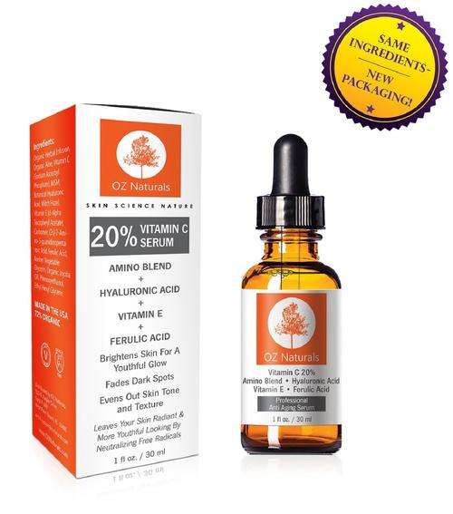 OZ Naturals - THE BEST Vitamin C Serum For Your Face - Organic Vitamin C + Amino + Hyaluronic Acid S